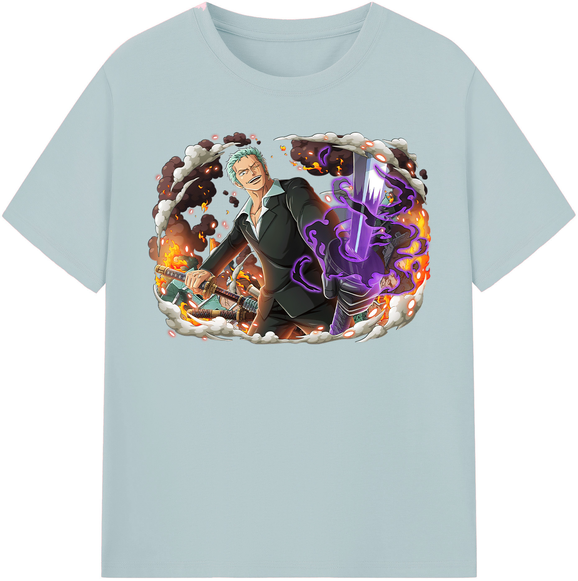 ワンピース ロロノア・ゾロ ONE PIECE Roronoa Zoro 綿100％半袖Tシャツ（フロントプリント）